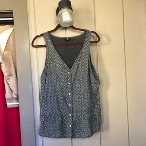 Gap Patterned Button Down Tank Blouse